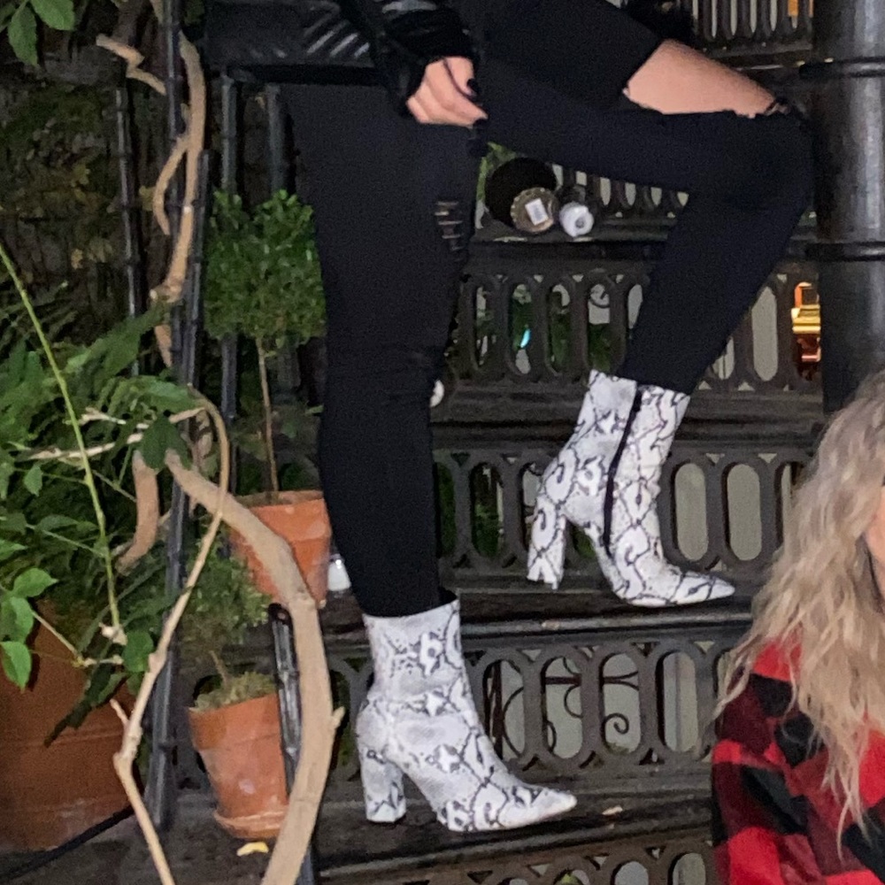 Snake skin booties